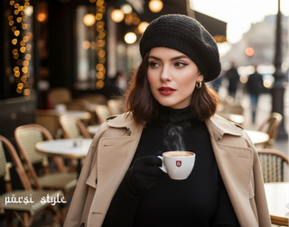 کلاه برت فرانسوی بافت مشکی