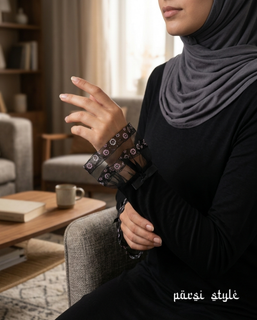 ساق دست زنانه مجلسی لب تور تک نگین