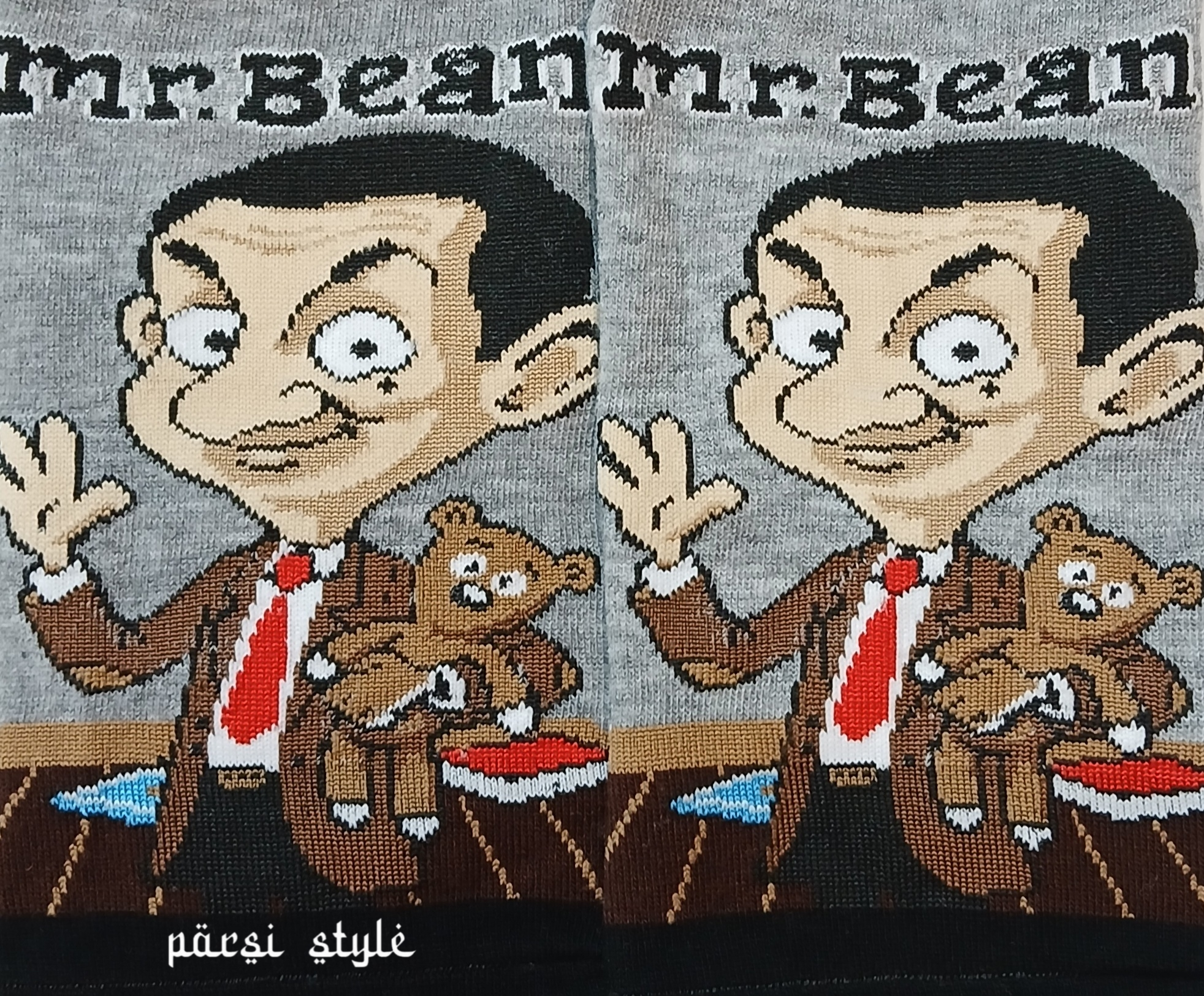 جوراب بزرگسال مچی طرح مستربین Mr.Bean