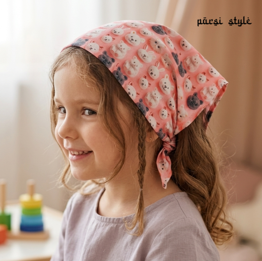 دستمال سر بچگانه طرحدار سه بعدی