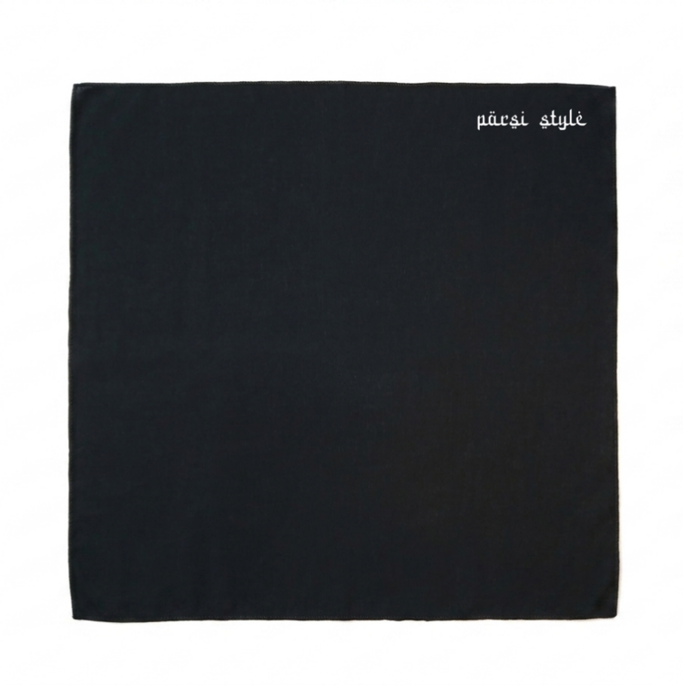 دستمال سر بزرگسال نخی ساده مشکی