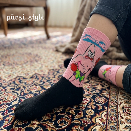جوراب بزرگسال ساقدار کش انگلیسی طرحدار Patrick