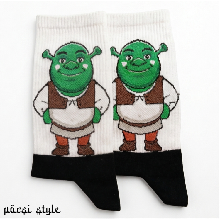 جوراب بزرگسال ساقدار کش انگلیسی طرحدار Shrek